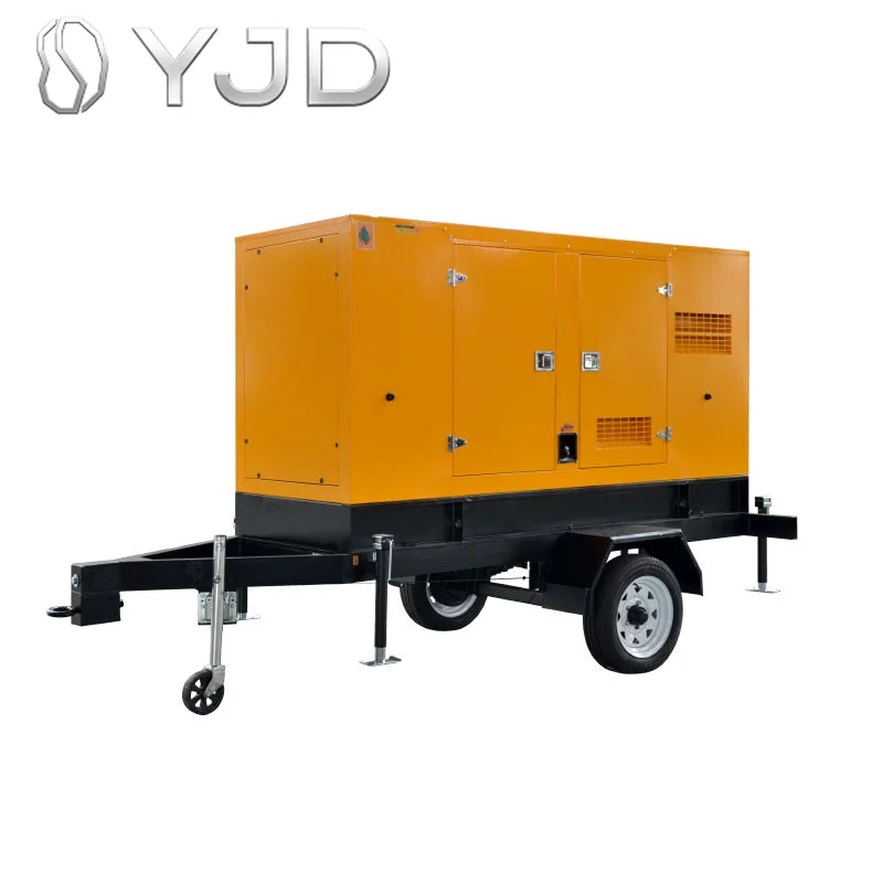 Trailer Mounted 30KW Diesel Generator 40KVA Three Phase Portable Silent Type ATS for Mining/Road Work/Emergency Backup Power