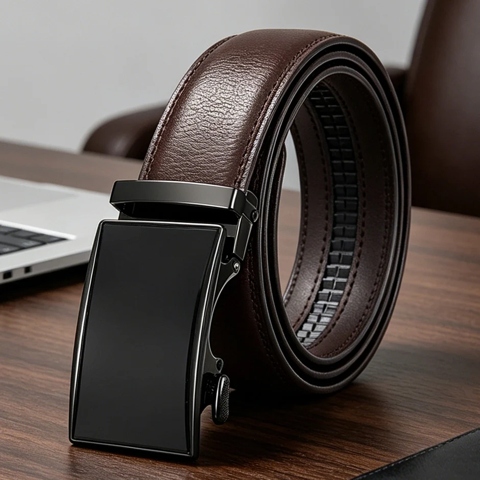 Plyesxale Brand Fashion Designer Belts For Men Automatic Buckle Cowskin Leather Luxury Belt Male High Quality Dropshipping B1231