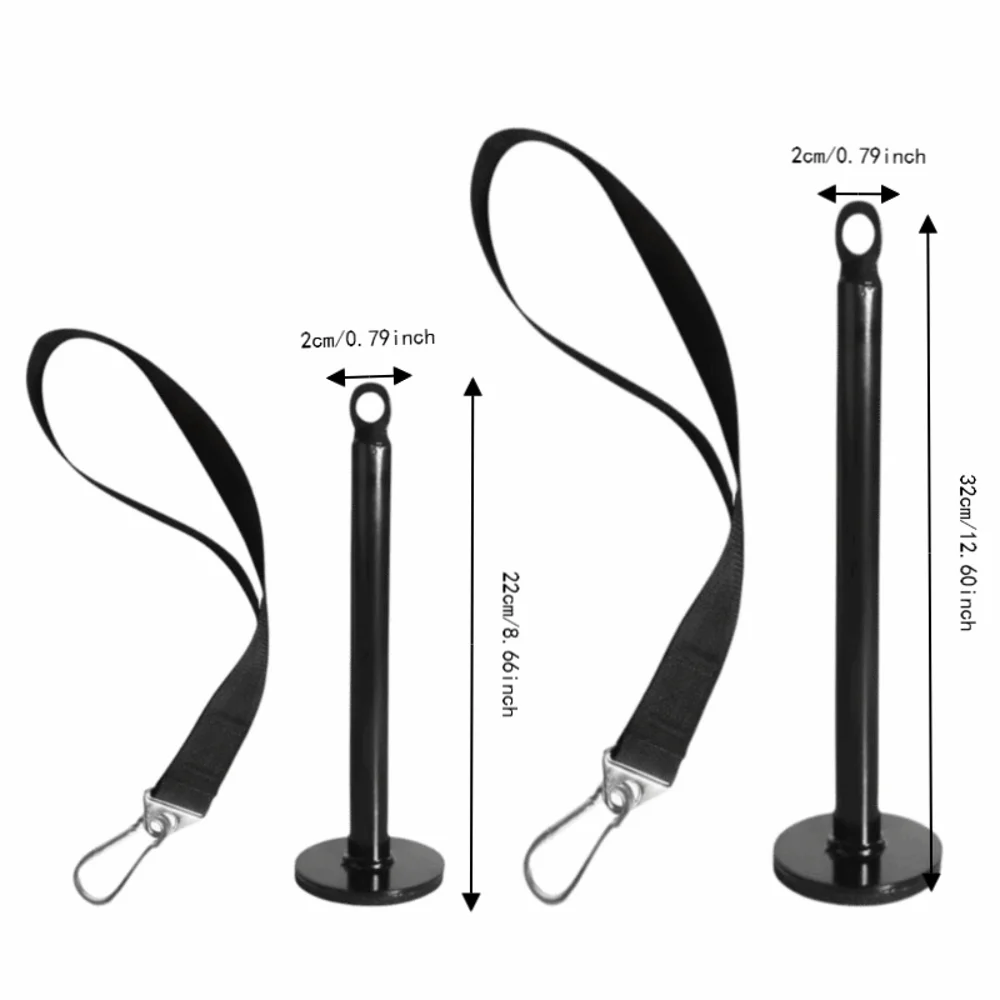 2pcs Steel Weight Plate Loading Pin Loading Pin Heavy Duty Strength Trainer Barbell Plate Polypropylene Strap Carabiner Clip