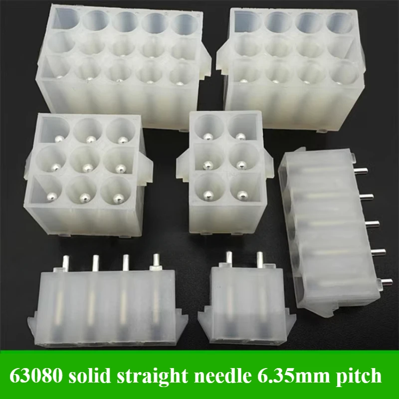 63080 solid straight needle 2P/3P/4P/5P/6P/9P/12P/15P 6.35mm Pitch Elevator Plug Connector Automotive Electrical Connector