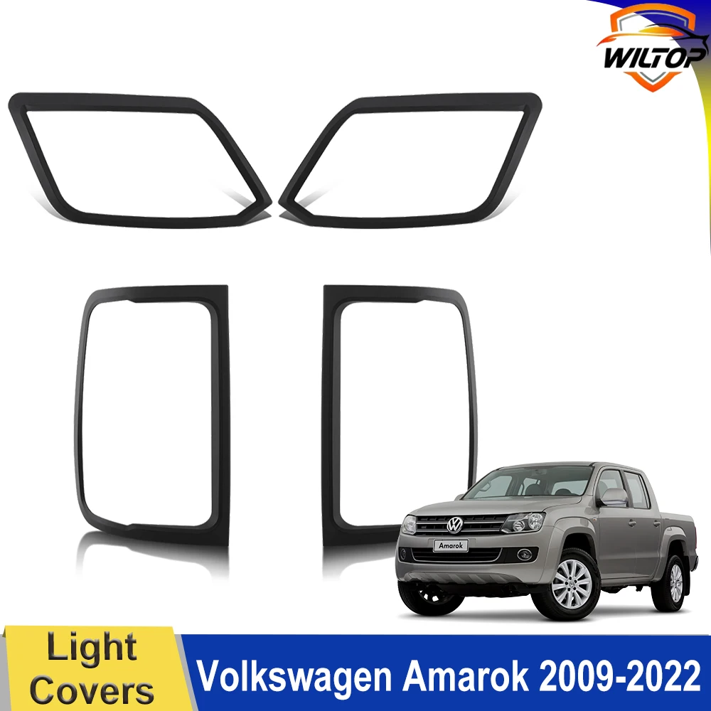 Car Body Kits For Volkswagen Vw Amarok 2009-2022 ABS Matte Black Auto Parts Protector Covers Front&Rear Light Covers Accessories