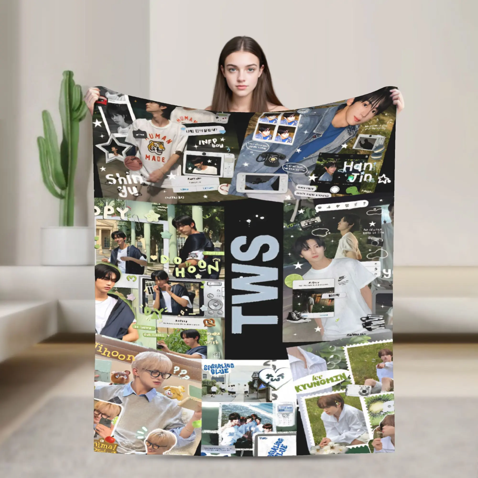 TWS boy group Stuff Blankets Soft Fleece  Throw Blanket Comfortable Plush Thin Quilt