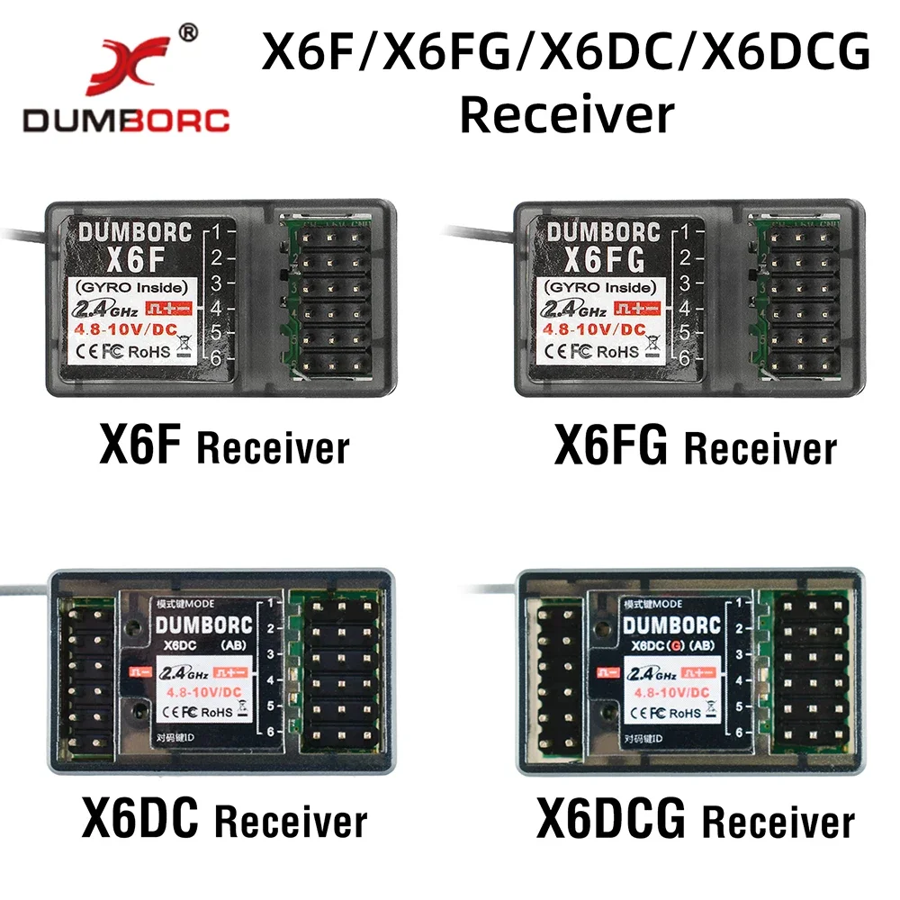 

DUMBORC X6F/X6FG/X6DC/X6DCG 2.4G 6CH Radio Control Receiver for X4 X5 X6 X6P Transmitter