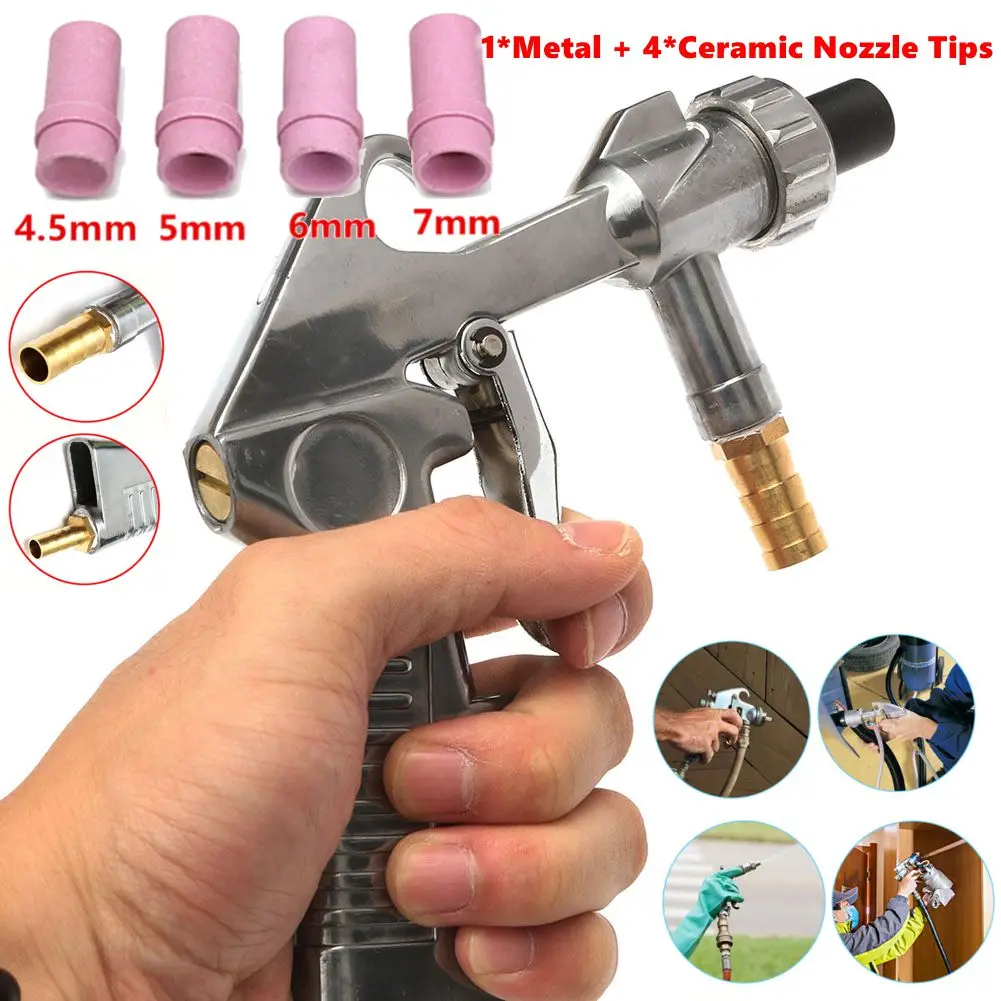 

Sand Blasting Gun Set Sandblaster Feed Blast Spray Gun Sandblasting Gun Abrasive Tool Ceramic Nozzles Tips Kit Pneumatic Tools