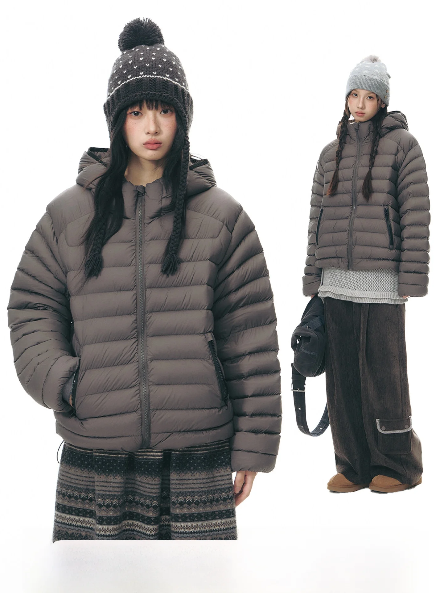 

TAKEANAP Женская пуховая куртка с капюшоном, повседневная теплая верхняя одежда для зимы, из нейлоновой ткани, на молнии