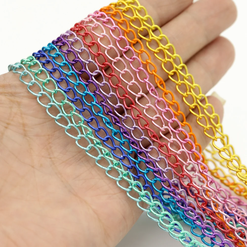 2 meters 5mm Colorful Metal Chain Iron Connecting Chain Combination Chain Extension for Jewelry Making Findings DIY Supplies