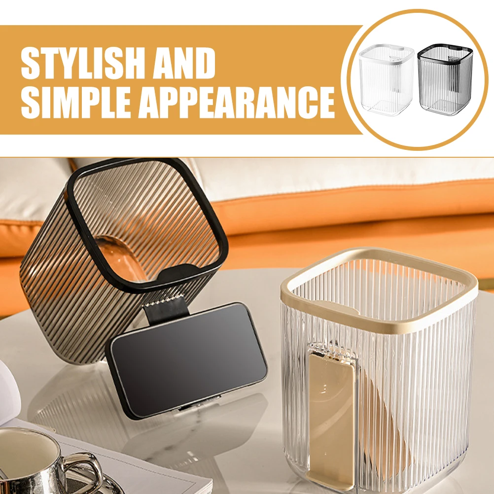 

2 Pcs Garbage Cans Desktop Trash Container Mini Office Plastic Waste Bin Good Looking