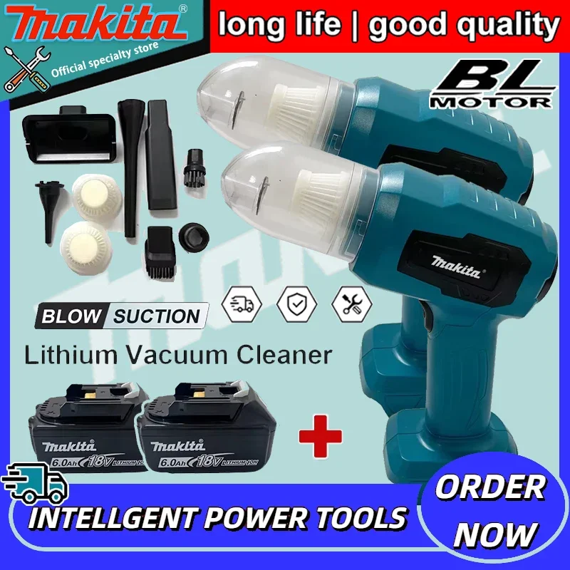 

Беспроводной электрический пылесос Makita с мощным всасыванием, миниатюрный ручной пылесос-воздуходувка для дома с 7 насадками для аккумуляторов 20В/18В