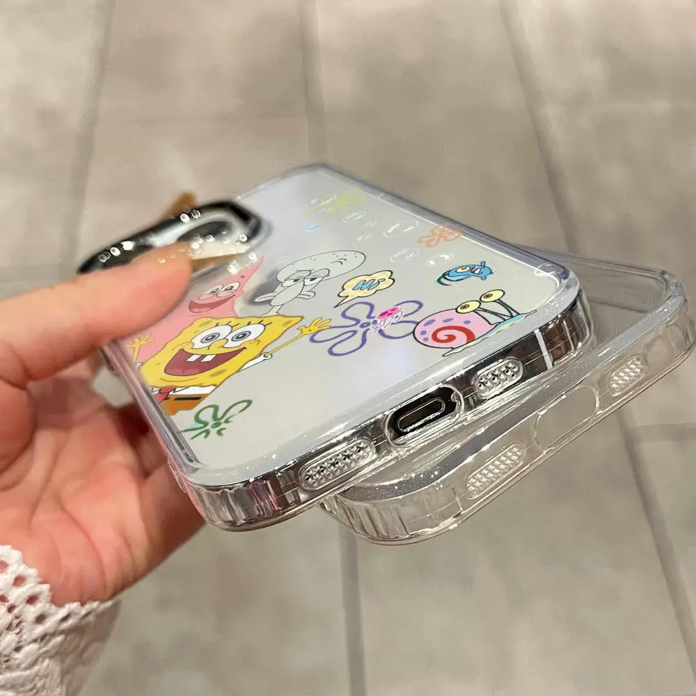 S-SpongeBob Phone Case Phone Case For iPhone 17 Air 16 15 14 Plus 13 12 11 Pro Max 16e Shockproof HD Clear Back Cover - view 4