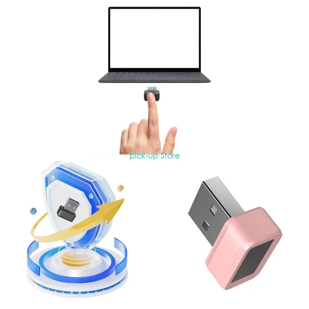 

Q5WA 360Degree USB Fingerprint Reader Sensors For Window11/10 Hello Devices Offering Enhances Security Convenient Accesss