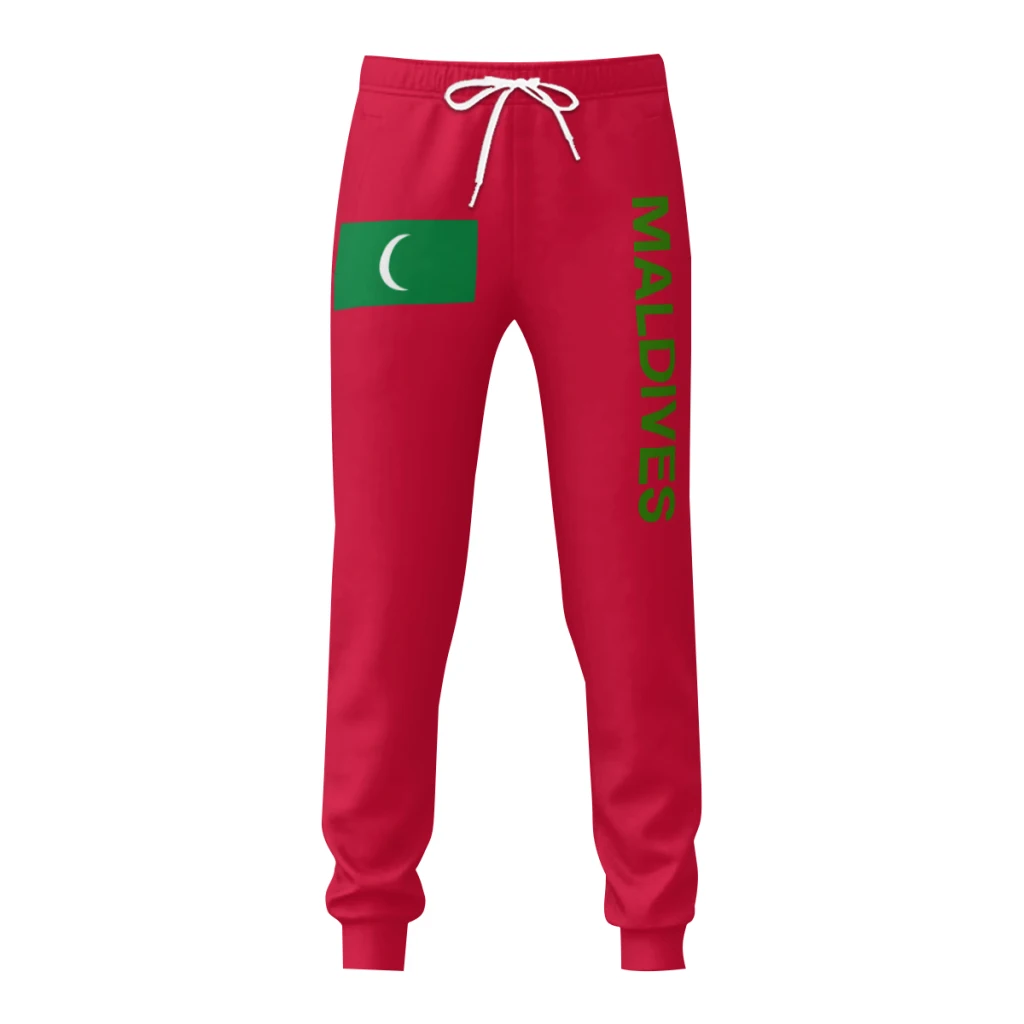 Mens Sweatpants Maldives Flag Pants with Pockets Joggers Soccer Football Multifunction Sports Sweat With Drawstring