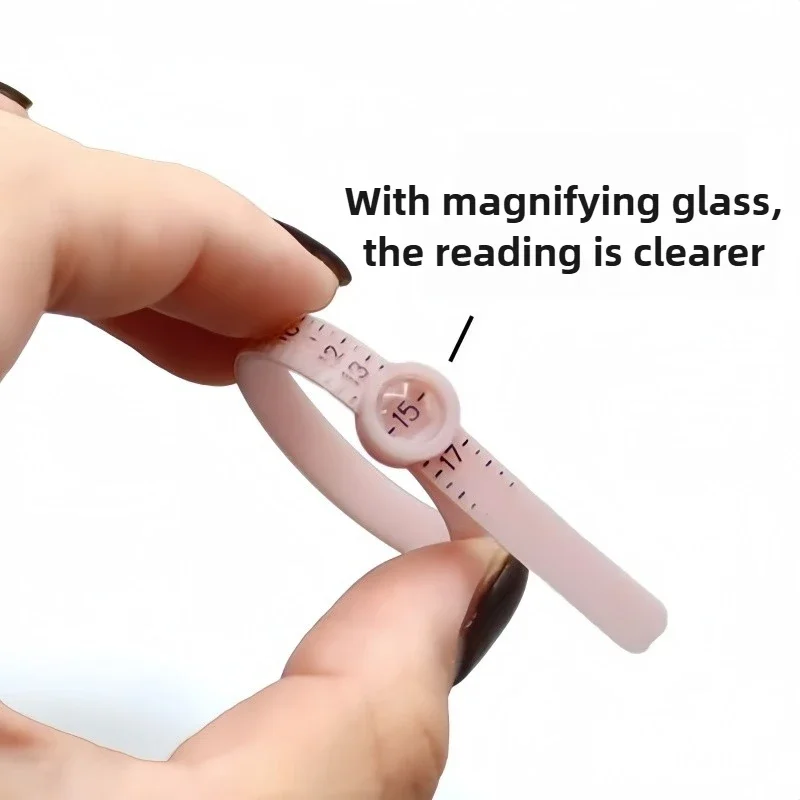 Ring with magnifying glass Measurement Ring with ring Flexible ruler Plastic size ring Size Filter Ring ruler image 6
