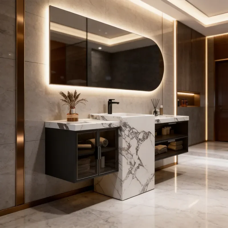 for Hotel Integrated Seamless Column Cabinet Combined Bathroom Washbasin Wash Basin Wash Slate Hotel Engineering