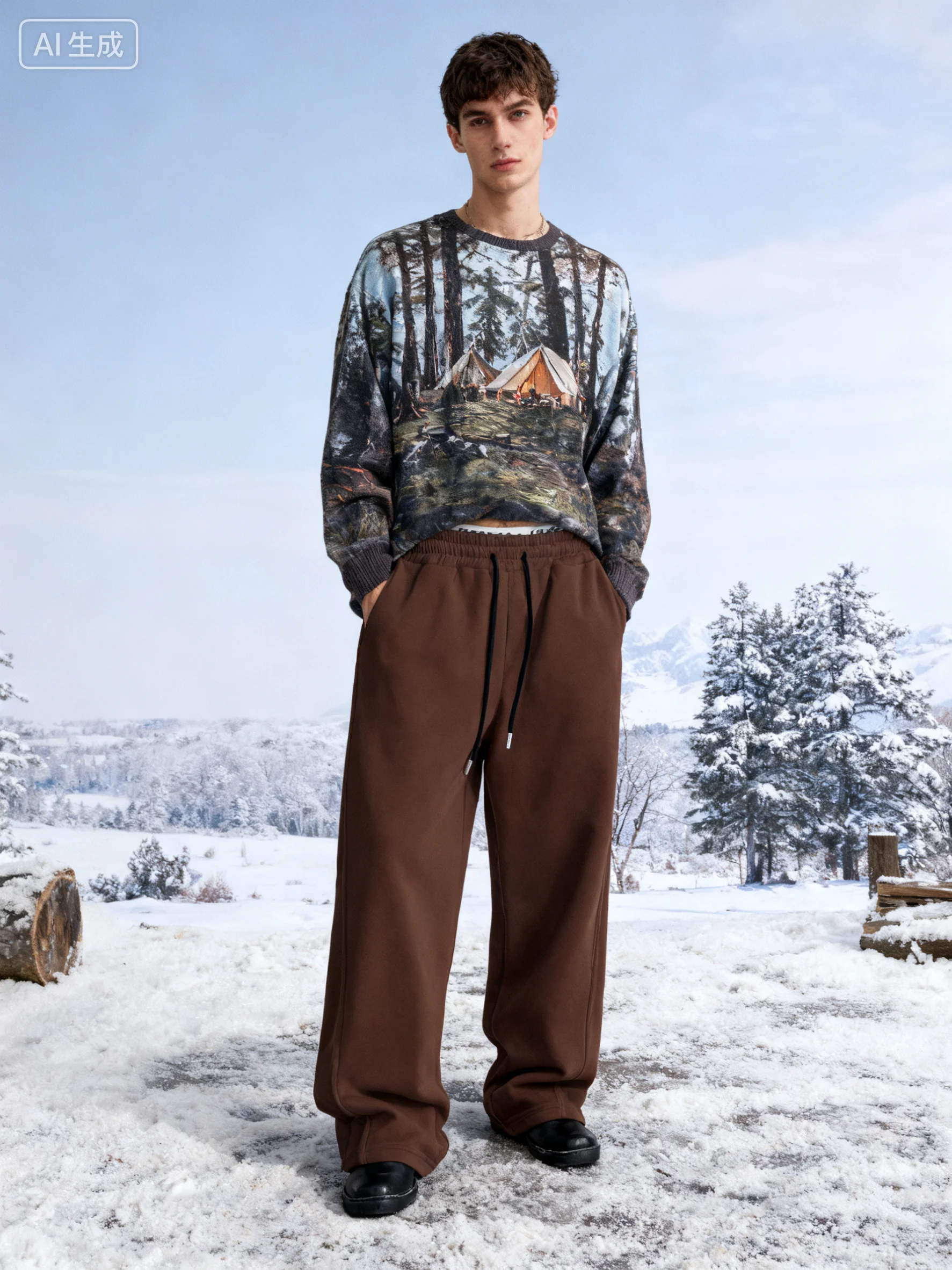 Men's Athletic Trainning Joggers Casual Loose Fit Sweatpants Spring Fall Fleece Lined Pants Elastic Waist Drawstring Trousers