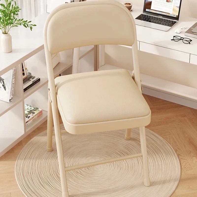 Household Simple Metal Folding Armchair, Portable Student Dorm Chair for Exhibition Event News Conference Use
