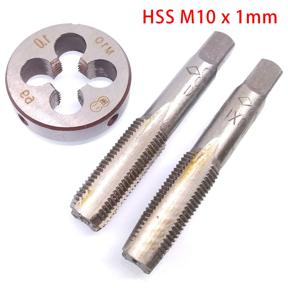 Ferramentas de precisão HSS M10 x 1mm Torneira cônica e matriz correspondente para uso profissional em aplicações para destros Total de três itens