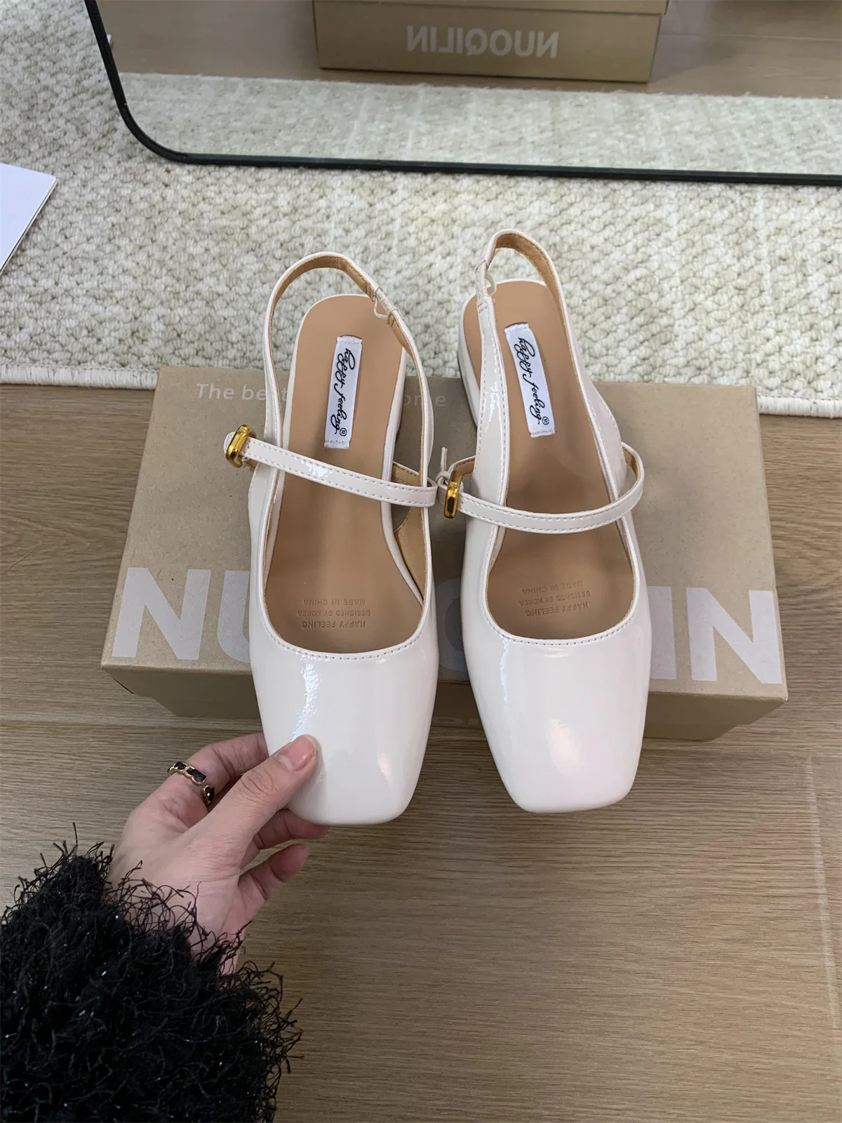 Baillamos Summer New Women Sandals Fashion Shallow Slip On Ladies Mary Jane Shoes Low Heel Elegant Dress Slingback Shoes Size40