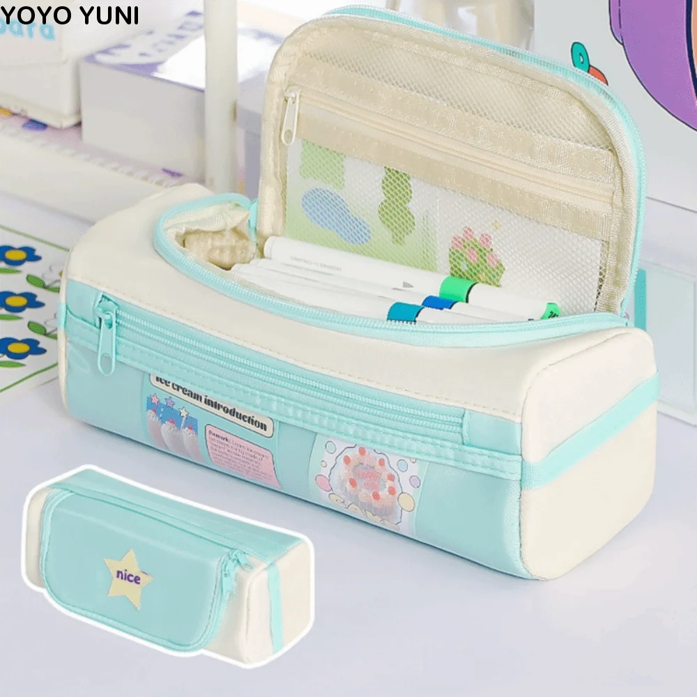 

Makeup Bag Cartoon Star Pencil Case Cosmetics Storage Large Capacity Korean Pencil Bag Zipper 5 Multi Layers