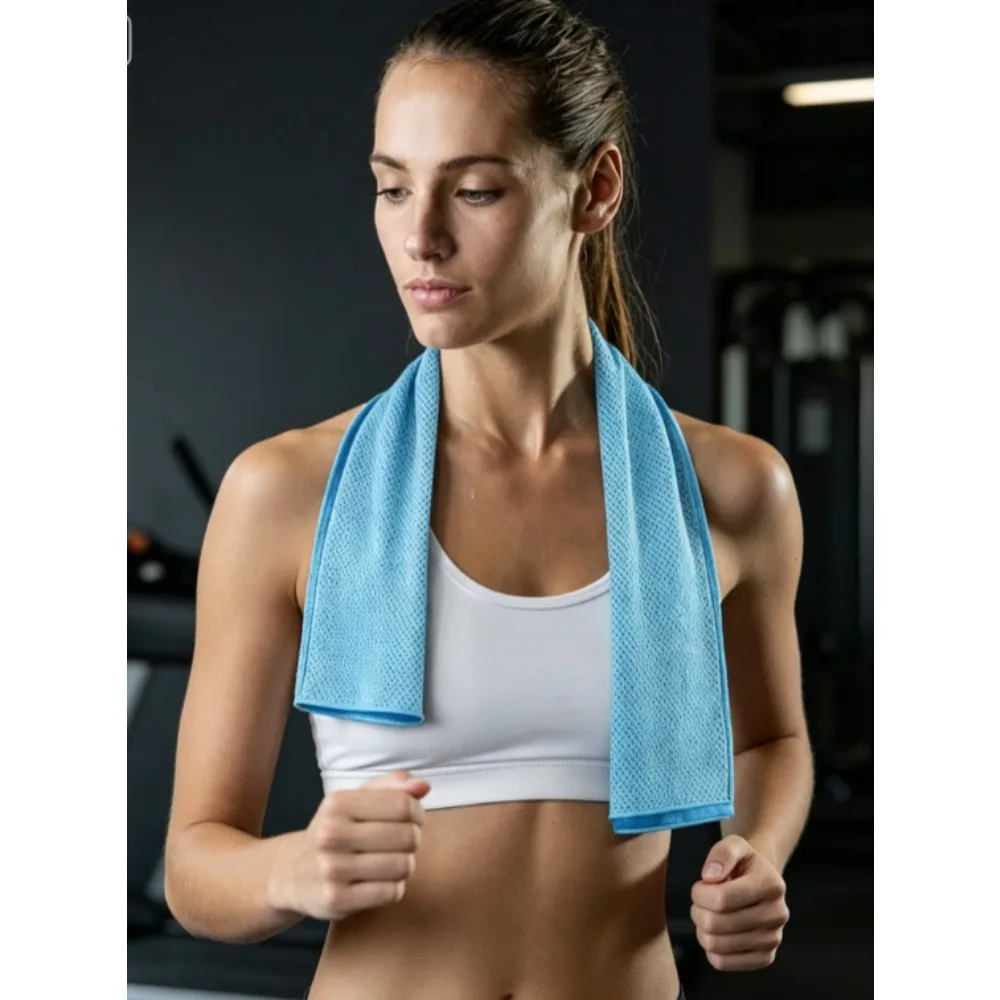 1PC Portable Ice Silk Cooling Towel Quick Dry Sweat Absorbent Sports Sweat Towel Instant Cold Chilly Towel Neck Wrap for Gym Running Cycling Yoga Outdoor Summer, Random Color