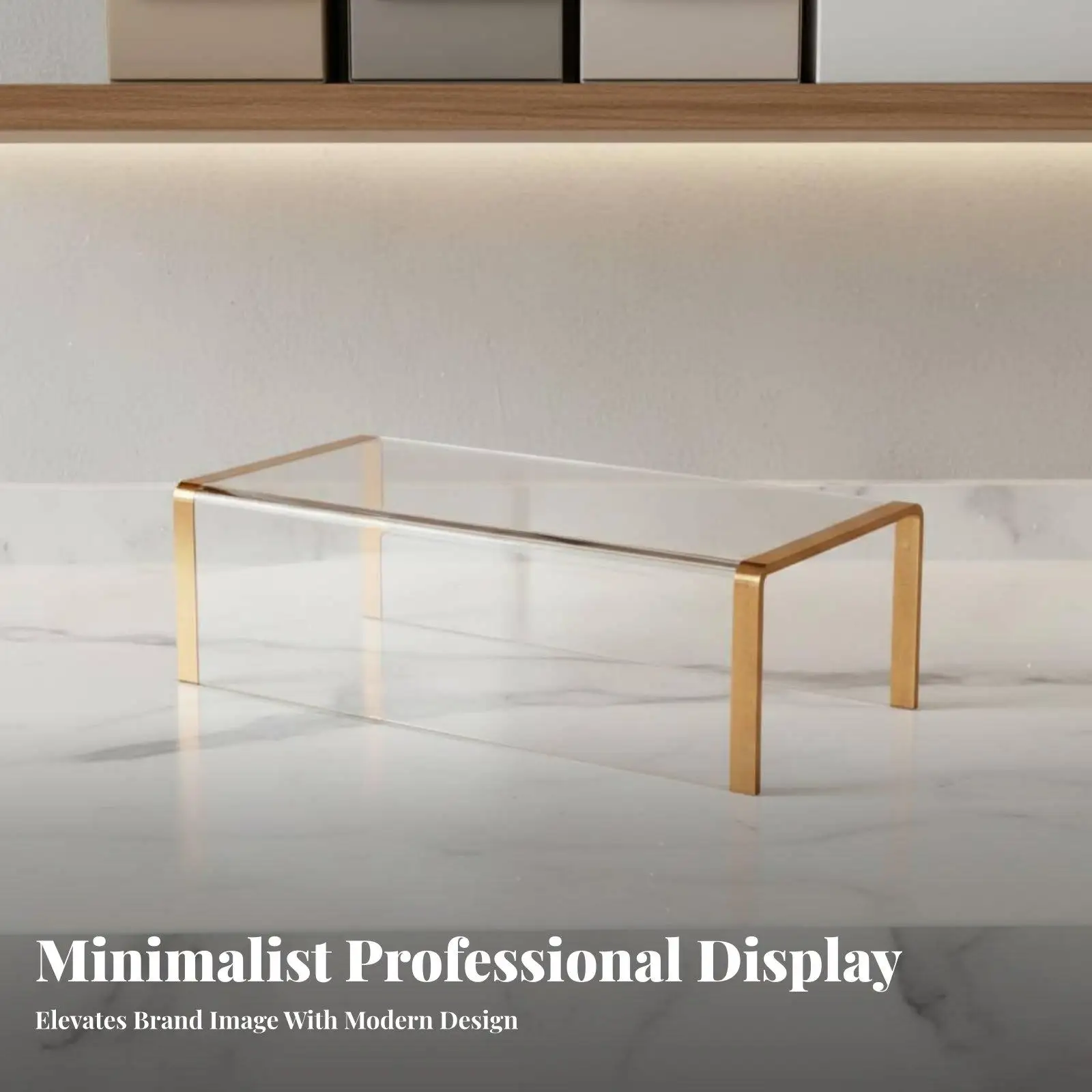 Sturdy Acrylic Display Stand Shelf Riser for Perfume Wallet Shoes Showcase Countertop Home Organizer