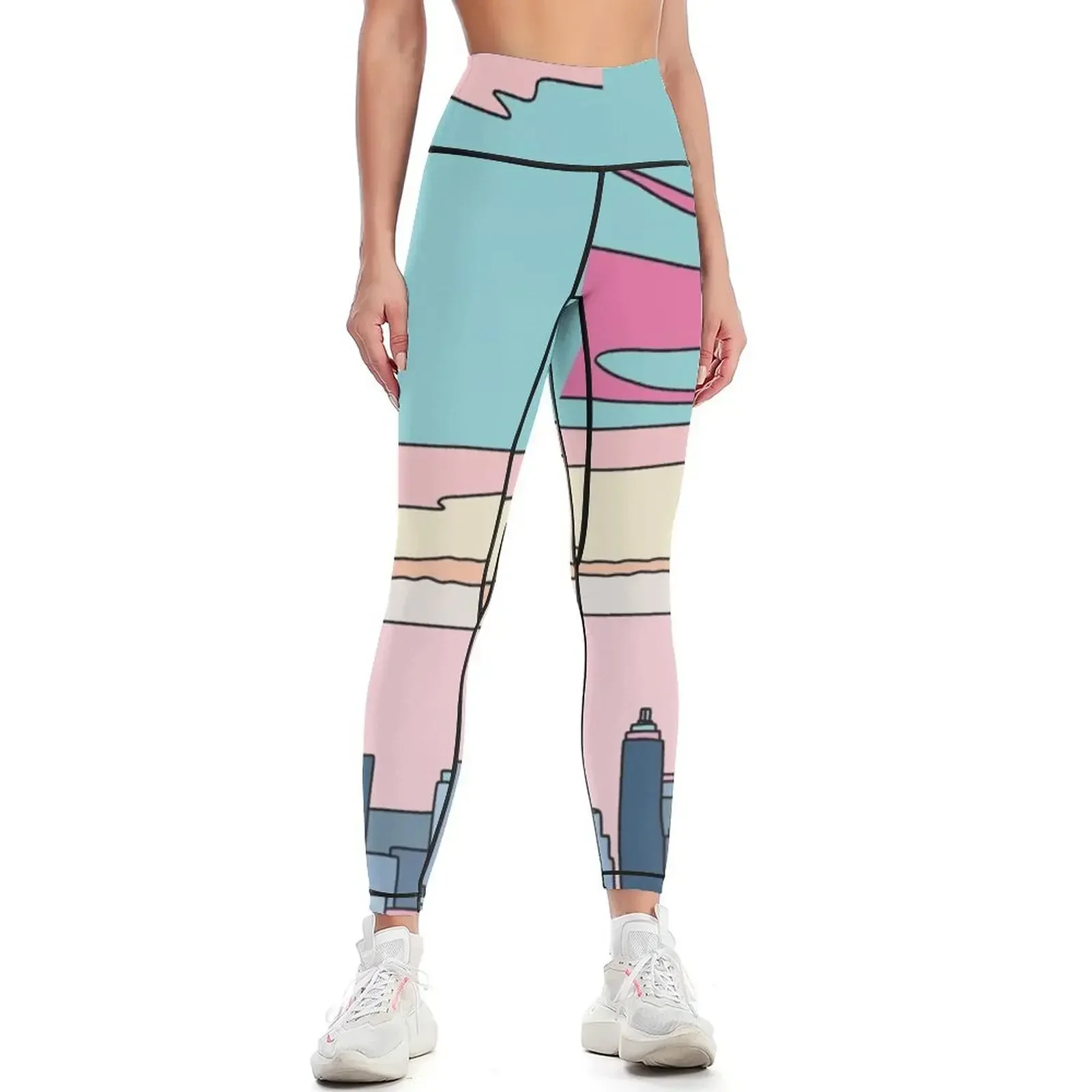 City sunset by Elebea Leggings sportswear for gym Women's sports Women's gym for girls Womens Leggings