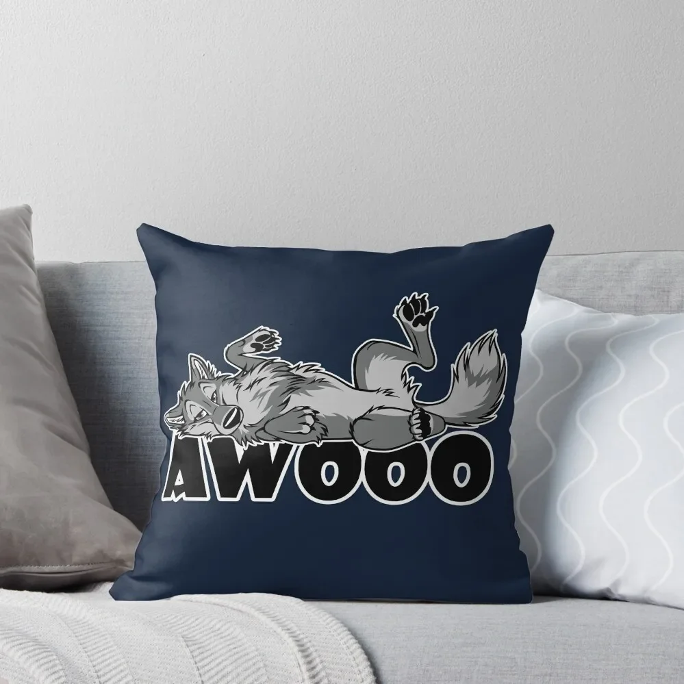 

Lazy AWOO feral Wolf Throw Pillow Sofa Cushion Pillowcases Bed Cushions pillow