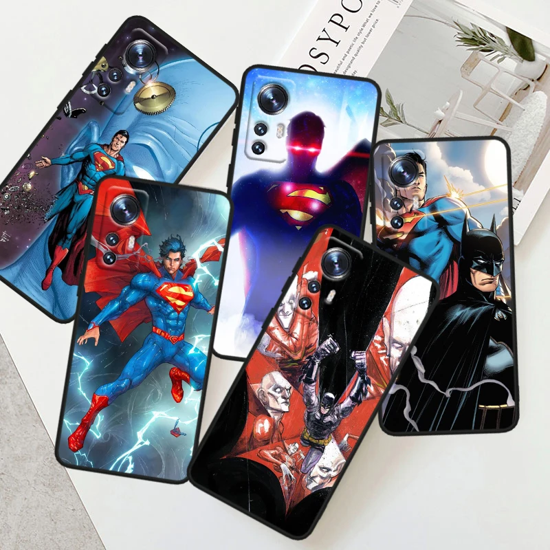 B-atmans Superman For Xiaomi Mi 14 13 12T 12S 12X 12 11i 11X 11T 11 Ultra Lite Pro Soft Silicone Black Phone Case