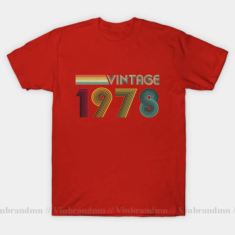 Vintage 1978 Men T Shirts 1977 Classic 42 Years old Birthday T-shirt Men Streetwear Clothing Short Sleeve Born in 1978 Tee Shirt