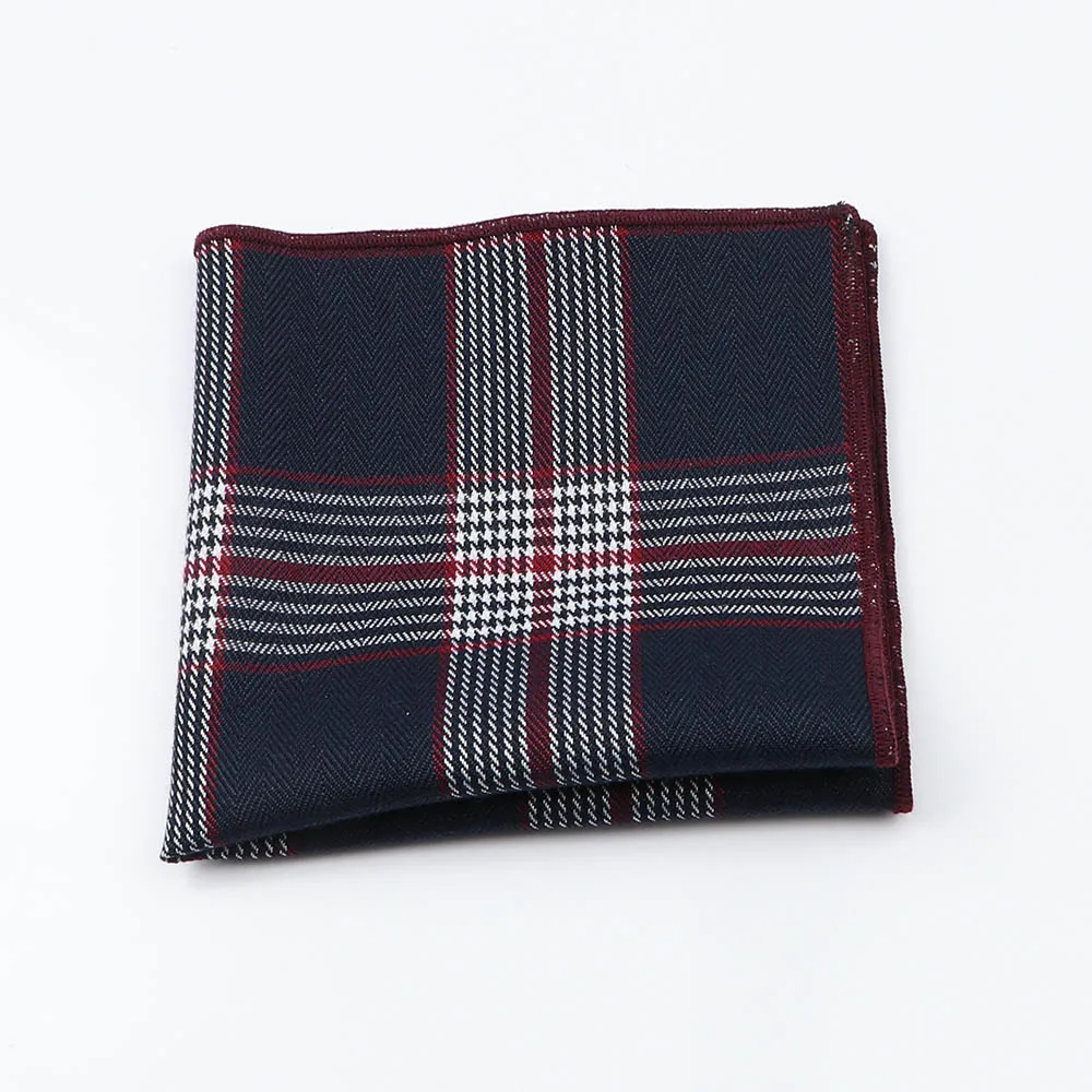 Alta qualidade algodão xadrez hankerchief lenços terno de negócios hankies casual bolso masculino quadrado peito toalha acessórios presente