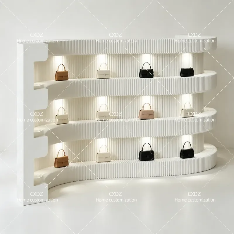 Paper wall display cabinet for paper merchants, product samples, honors, wall cabinet exhibition folding telescopic shelves