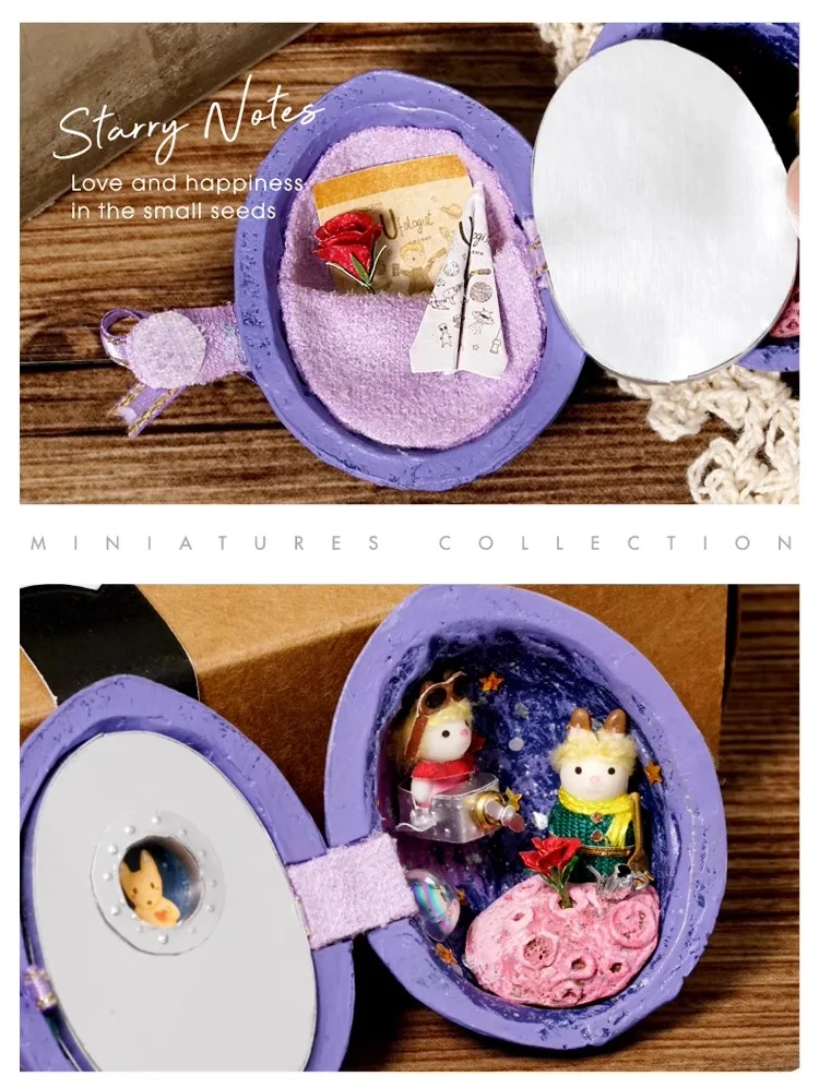 DIY Cottage handmade MINI ฉากขนาดเล็กกล่องวอลนัท House ของขวัญวันเกิดสาวน่ารักของเล่น