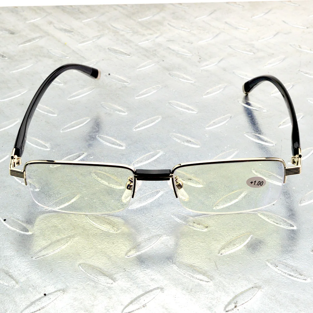 Lunettes de lecture non sphpopularité pour hommes, alliage de titane + TR90 Senators, revêtement antiZE, + 0.5 + 0.75 + 1 à + 6