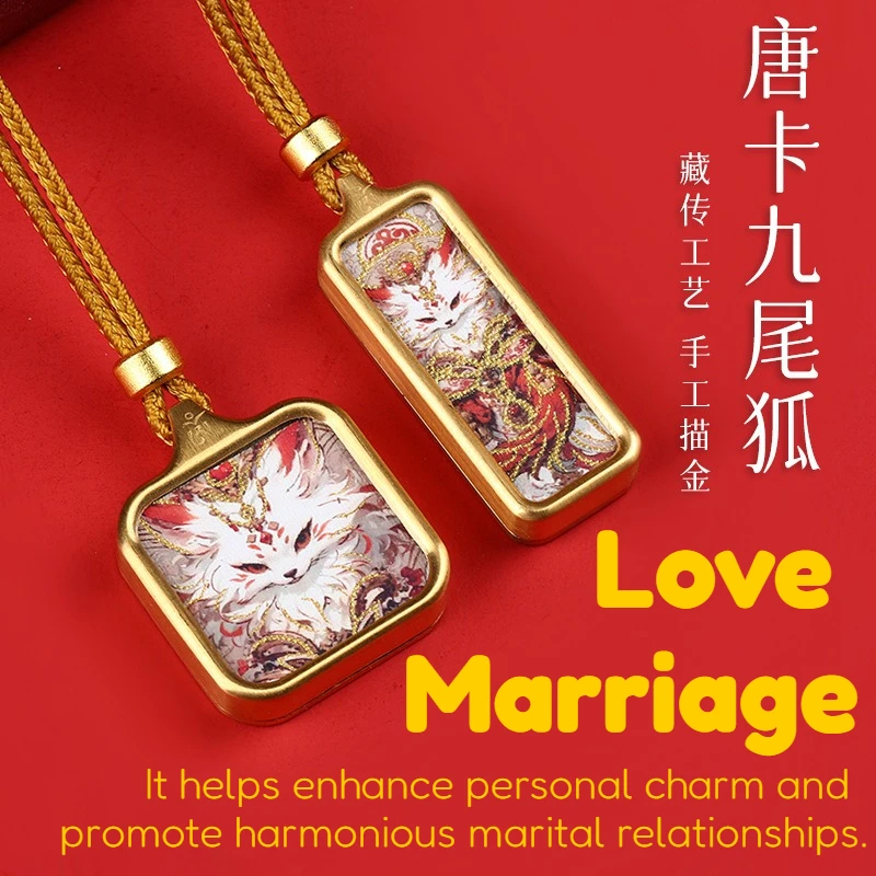 

Tangka Gawu Box Подвеска/Тибетский стиль Маленький квадратный ручная роспись Лиса Дух Подвесные украшения Исцеление/мужской и женский амулет