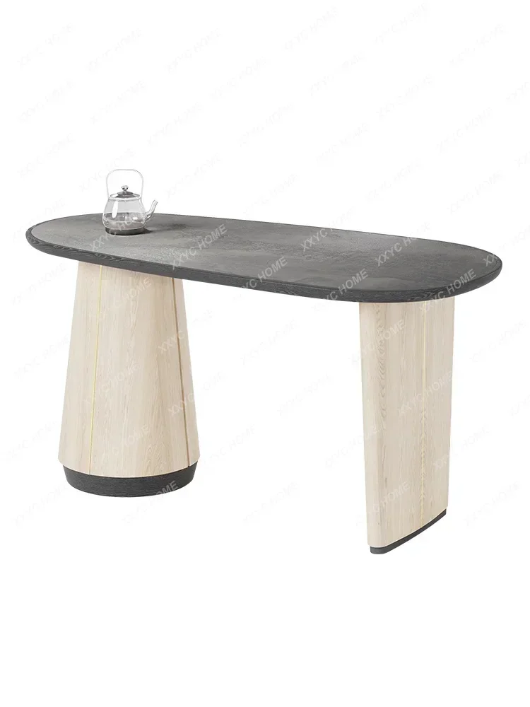 

Stone Plate Balcony Table-Chair Set Home Living Room Modern Minimalist Tea Painting Small Tea Table