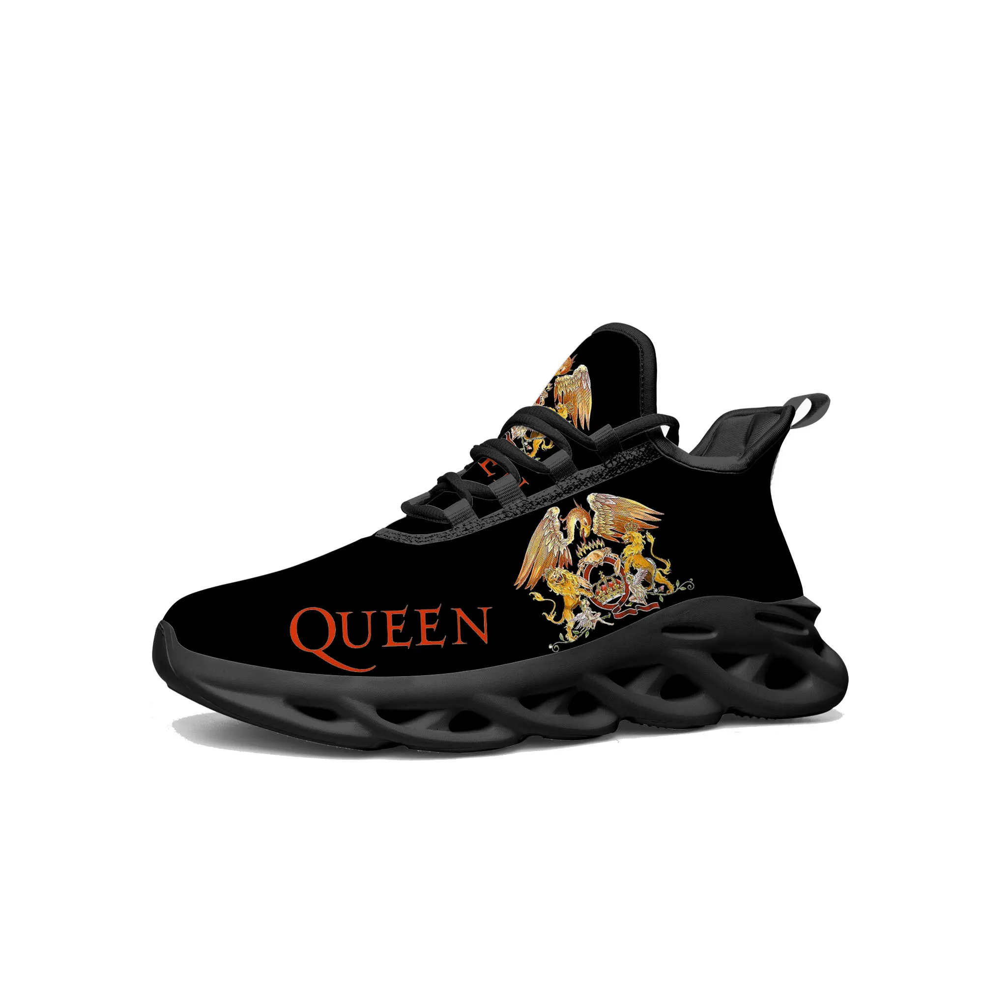 Queen Metal Rock Band Flats Sneakers Mens Womens Hot Sports Running Shoe Sneaker Lace Up Mesh Footwear Tailor-made Shoe Black