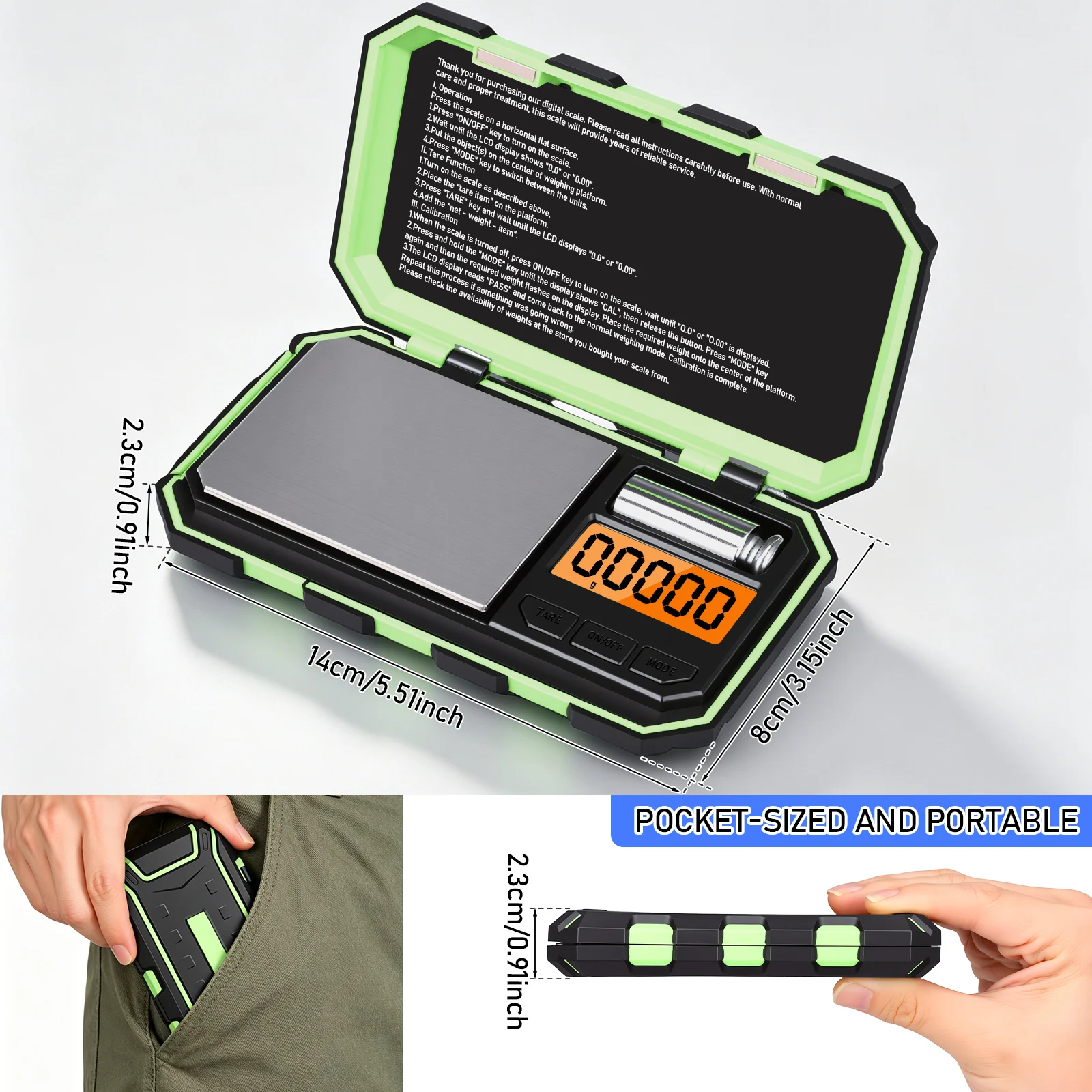 Mini Electronic Scale Pocket Digital Scale for Jewelry High Precision Mini Gram Scale with Backlit LCD Tare Function 200gX0.01g