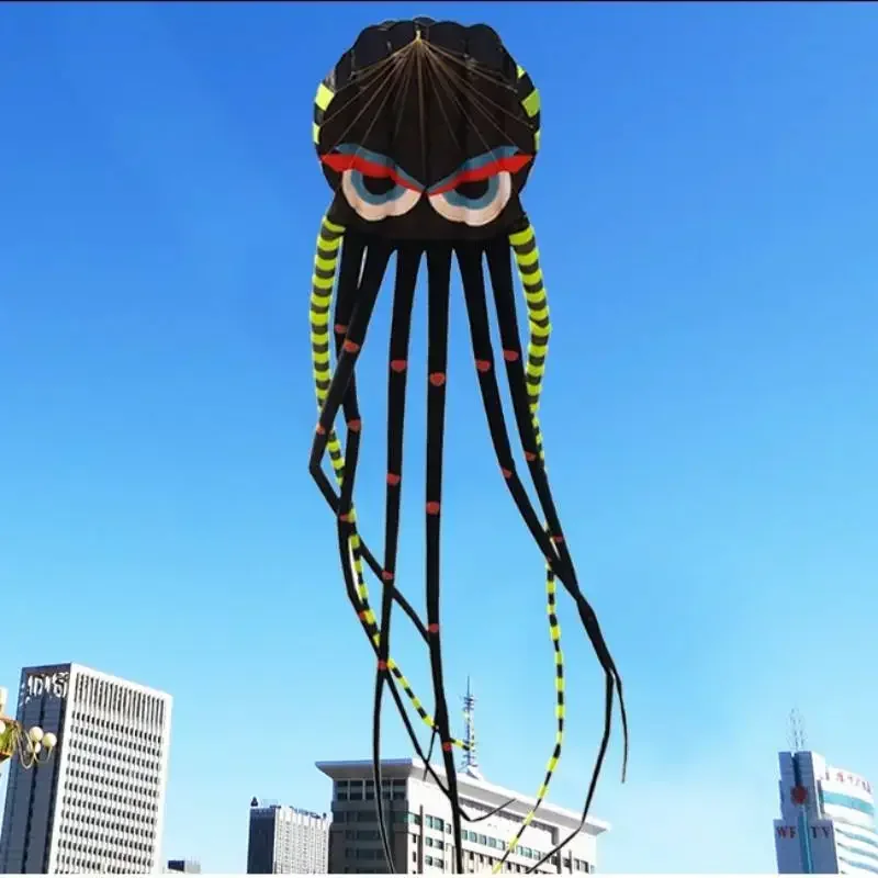 Four-colors Large Animal Soft Kite 3D 8-meter Octopus Kite Outdoor Inflatabls Adult Kites Easy To Fly Nylon Tear Resistant