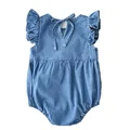 Denim lace-up jersey