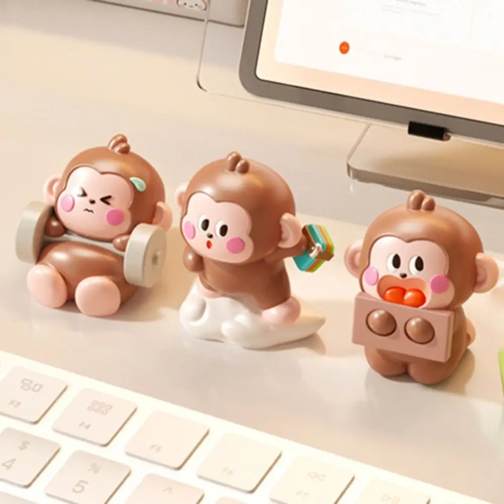 

Resin Monkey Miniature Figurine Handmad Collectible Little Monkey Ornaments Cartoon Statue Monkey Landscape Decor Good Luck Gift