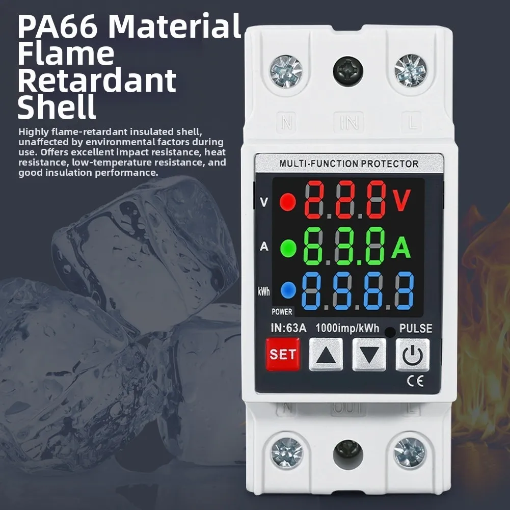 Adjustable Energy Meter With OverUnder Voltage Protection For Home Use For Home Improvement  Tool Accessory