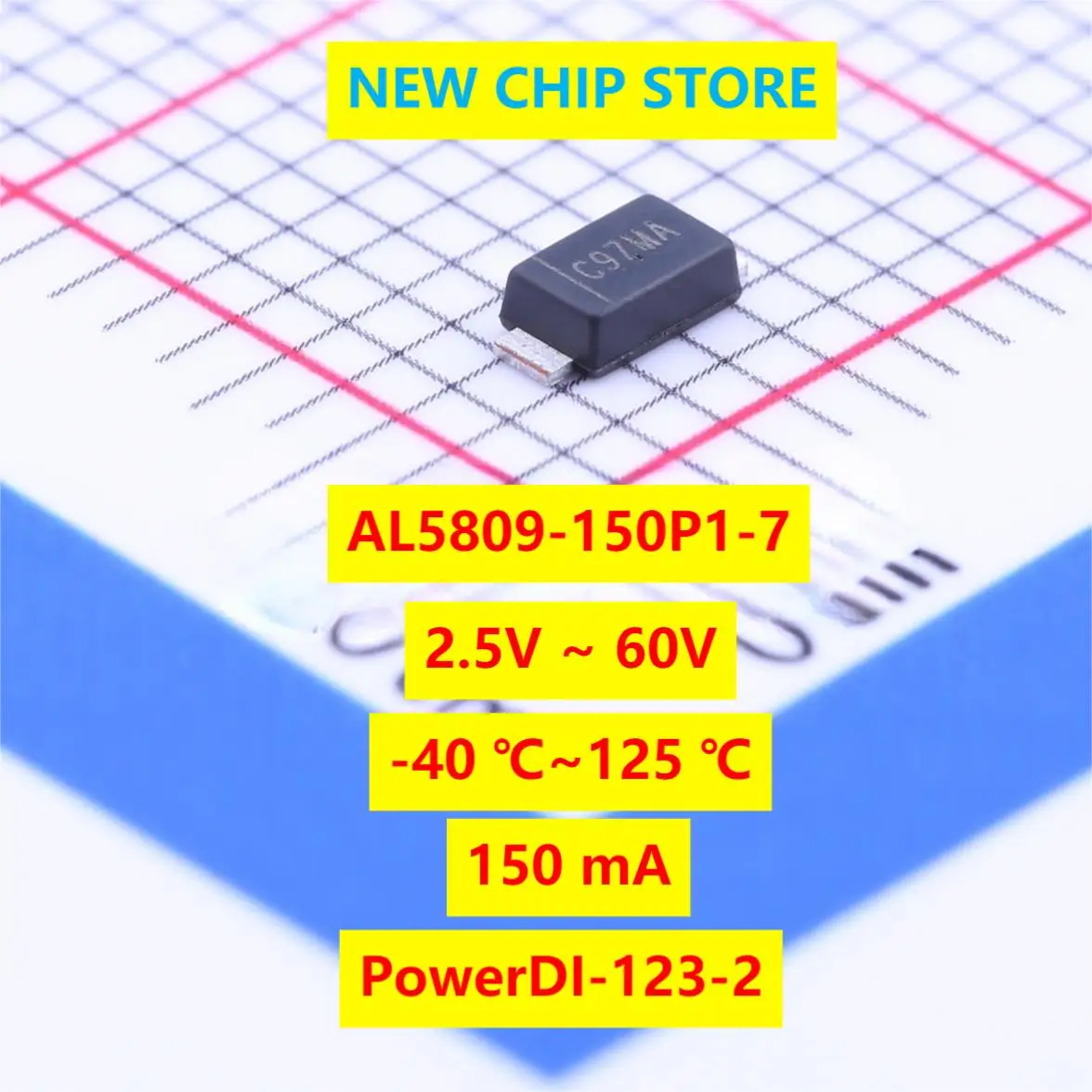 50pcs/lot AL5809-150P1-7 60V 150mA PowerDI-123-2 -40℃ ~ 125℃ (TA) LED Driver AL5809