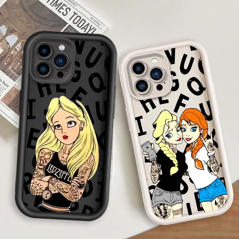 

Disney Princess Elsa For Apple iPhone 16 15 14 13 12 11 Pro Max Plus Eye Ladder Soft TPU Silicone Cover Phone Case