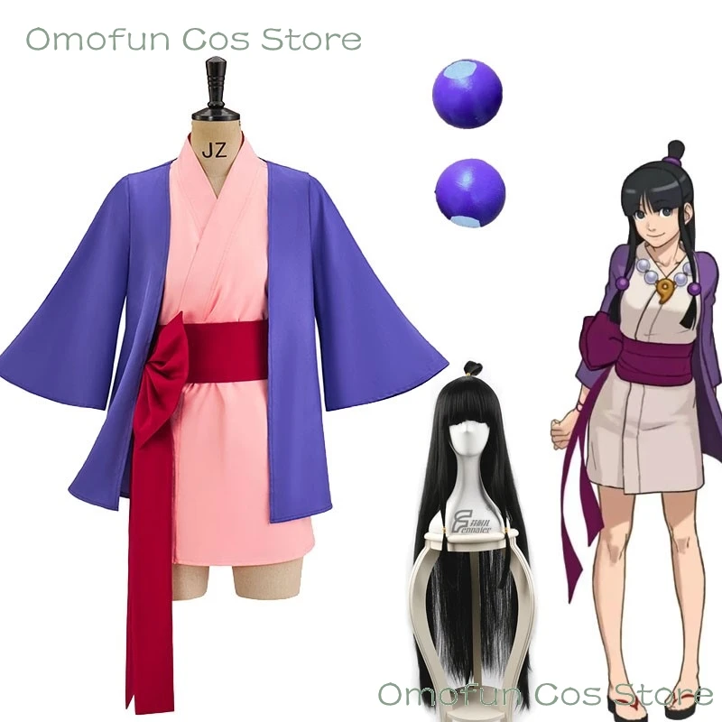 

Ace Attorney Maya Fey Cosplay Costume Wig Decors Girls Roleplay Halloween Party Expo Uniforms Women Outfit