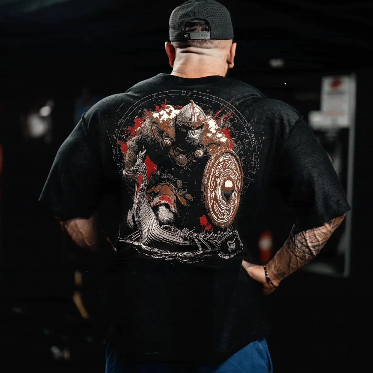 colecao-silverback-warriors-camiseta-masculina-oversized-para-academia-com-estampa-grafica-de-viking-e-gorila-camisetas-casuais-para-fitness