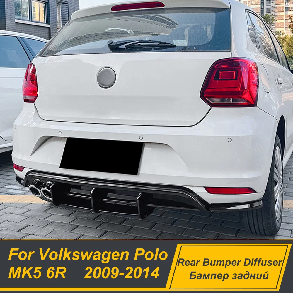 

For Volkswagen POLO MK5 6R 2009-2014 Rear Bumper Diffuser Lip Spoiler Splitter Bodykits Deflector Guard Tuning Accessories Parts