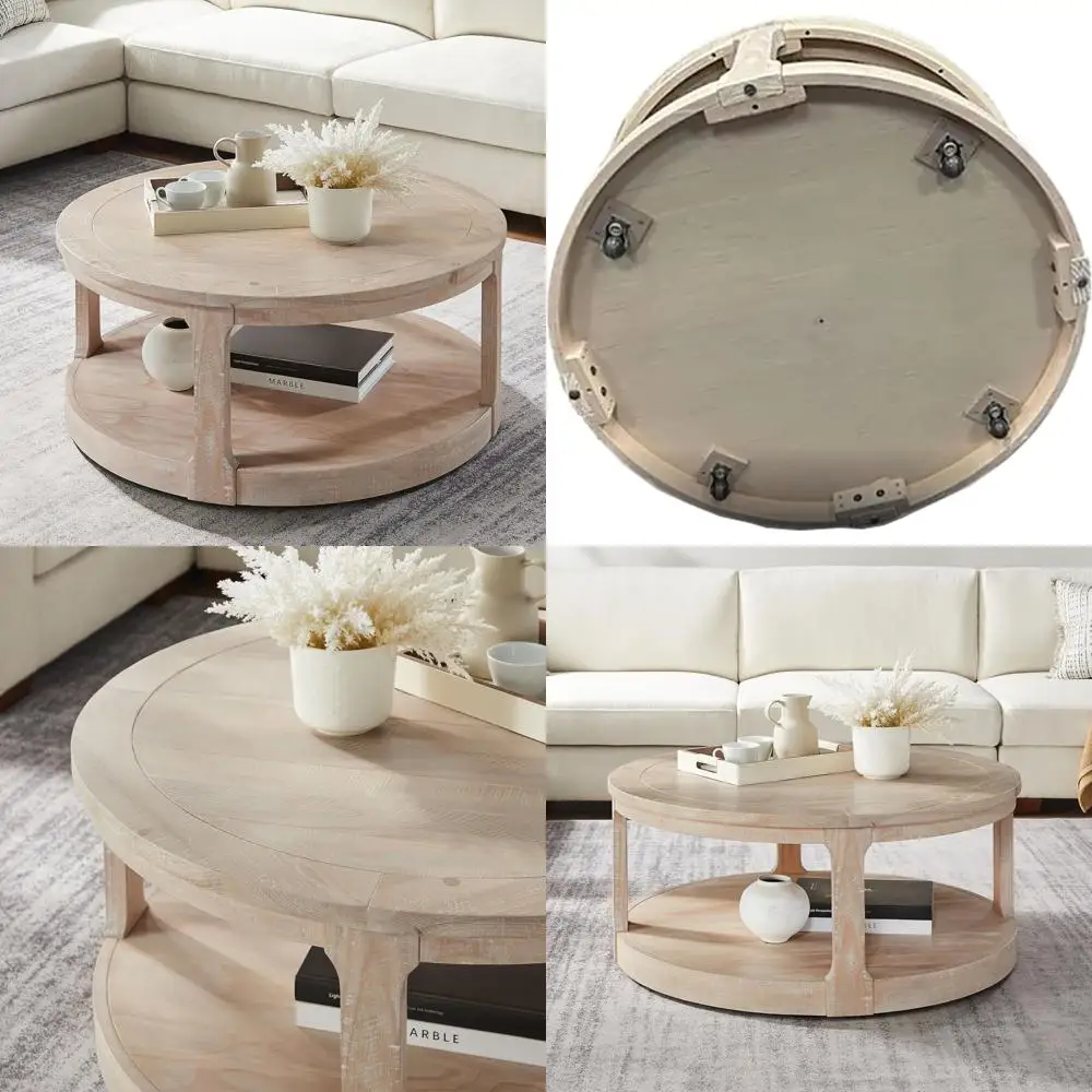 طاولة قهوة صناعية من Oak 40 ذات مستويين لمساحات المعيشة والشقق، تتطلب التجميع البسيط