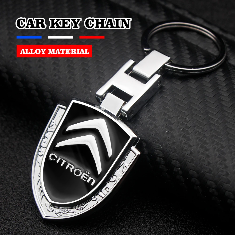 ثلاثية الأبعاد سيارة معدنية التصميم المفاتيح مفتاح سلسلة حلقات المفاتيح قلادة لسيتروين C2 C3 C4 C5 X7 بيرلينجو كسارا C8 C4L DS3 DS4 DS5 LS DS6