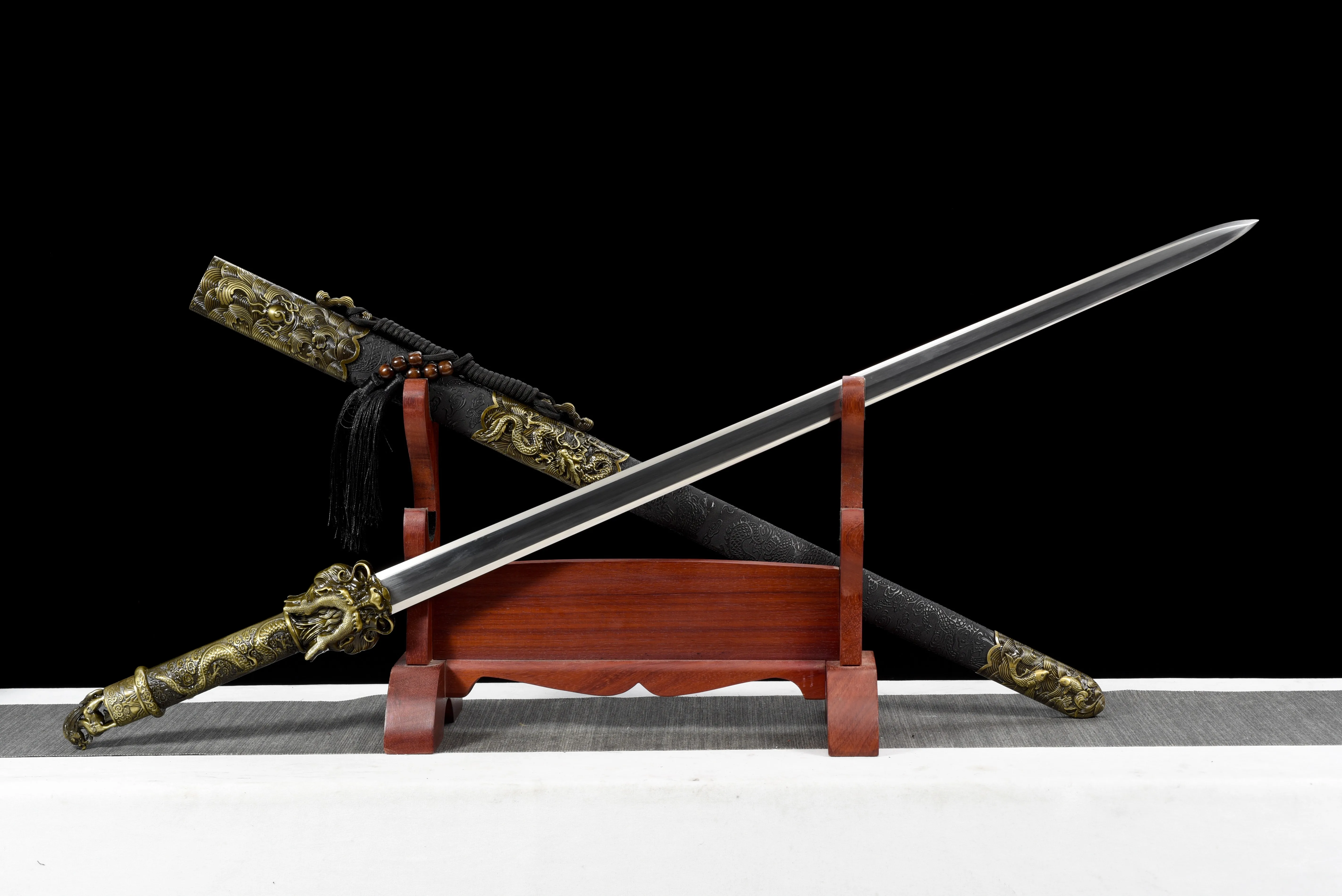 genuine Chinese Green Dragon Warrior Sword katana,Full Tang high-carbon steel sharp blade,a unique gift for medieval ninja arts