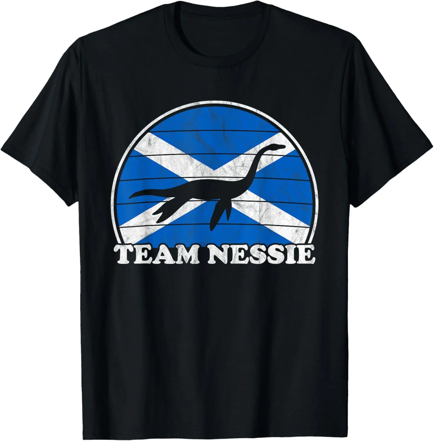 Team Nessie - Loch Ness Monster Scotland Flag Retro T-Shirt