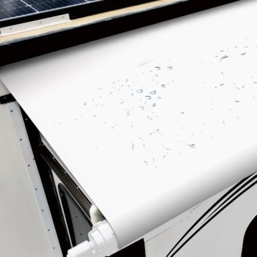 مجموعة المظلة المعيارية RV Slide Out لمقطورات السفر والمنزل المتنقلة ذات العجلات الخامسة - قماش أبيض مقاس 6'3 بوصة 5'7 بوصة - ظل خارجي متين #5